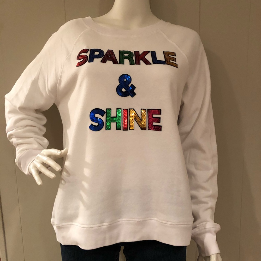 Betsey Johnson Performance Pullover Sweatshirt White Size L